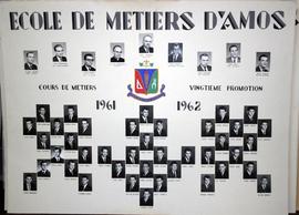 École des Arts et Métiers : mosaïque « Cours de métiers Vingtième Promotion 1961-1962 ».