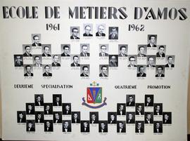 École des Arts et Métiers : mosaïque « Deuxième Spécialisation Quatrième Promotion 1961-1962 ».